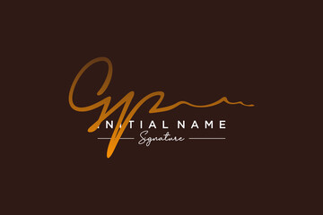 Initial GP signature logo template vector. Hand drawn Calligraphy lettering Vector illustration.