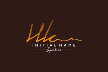 Initial HK signature logo template vector. Hand drawn Calligraphy lettering Vector illustration.