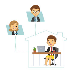 Happy Man working from home