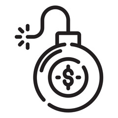bomb line icon