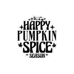 Fototapeta premium Happy pumpkin spice season Round Sign svg