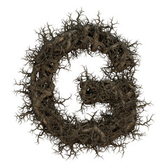 3d rendering of tree branch alphabet 