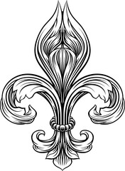 A Fleur De Lis heraldic coat of arms graphic design element