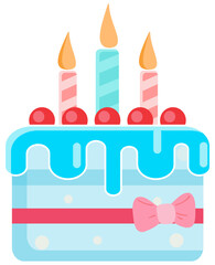 Obraz premium Birthday Cake collection, Delicious Cakes