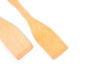 Wooden spatulas for comfortable turning food while cooking.