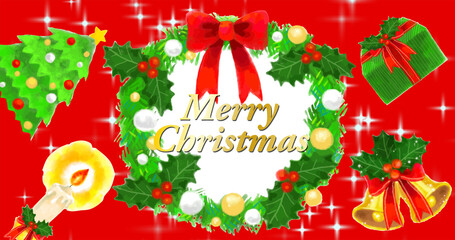 Christmas ornament and sparkling stars illustration