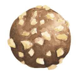 Chocolate. Watercolor painting transparent.