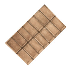 Chocolate. Watercolor painting transparent.