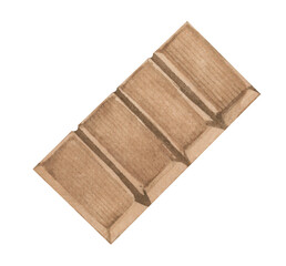 Chocolate. Watercolor painting transparent.