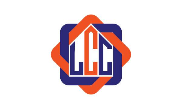LCC three letter real estate logo with home icon logo design vector template | construction logo | housing logo | engineering logo | initial letter logo | minimalist logo | property logo |