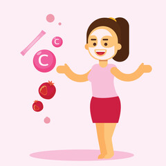 Young Woman Drinking Collagen protection skin beautiful