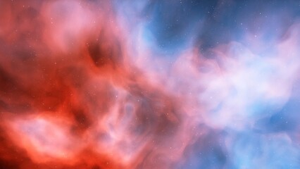 Cosmic background with a blue purple nebula and stars
