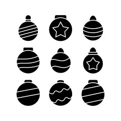 christmas ball icon or logo isolated sign symbol vector illustration - high quality black style vector icons
