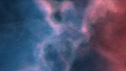 Obraz premium bright nebula, nebula in space, majestic red-purple nebula, beautiful space background 3D render 
