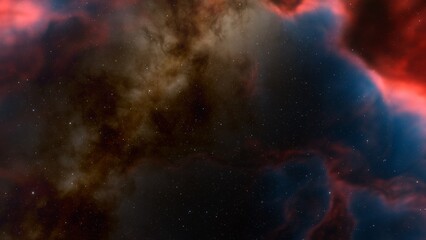 bright nebula, nebula in space, majestic red-purple nebula, beautiful space background 3D render
