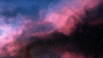 bright nebula, nebula in space, majestic red-purple nebula, beautiful space background 3D render
