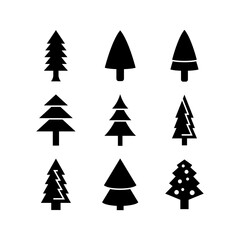 pine tree icon or logo isolated sign symbol vector illustration - high quality black style vector icons
