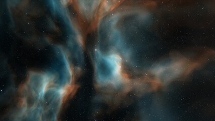 Deep space nebula with stars. Bright and vibrant Multicolor Starfield Infinite space outer space background with nebulas and stars. Star clusters, nebula outer space background 3d render
