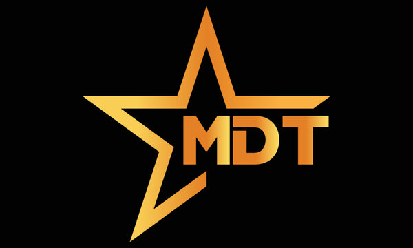 MDT golden luxury star icon three letter logo design vector template. royal logo | luxury logo | jewelry logo | premium logo | iconic logo | Victoria logo |