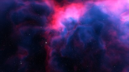 bright nebula, nebula in space, majestic red-purple nebula, beautiful space background 3D render
