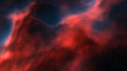 bright nebula, nebula in space, majestic red-purple nebula, beautiful space background 3D render
