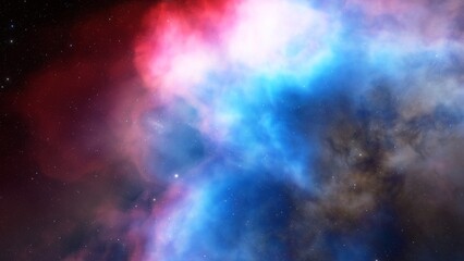 red-violet nebula in outer space, horsehead nebula, unusual colorful nebula in a distant galaxy, red nebula 3d render
