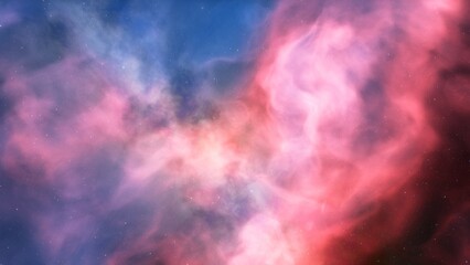 Cosmic background with a blue purple nebula and stars
