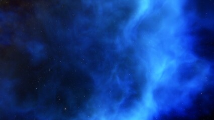 Cosmic background with a blue purple nebula and stars
