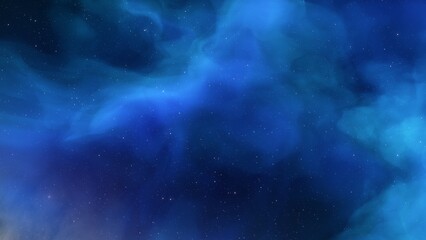 Cosmic background with a blue purple nebula and stars
