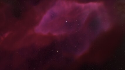 Cosmic background with a blue purple nebula and stars
