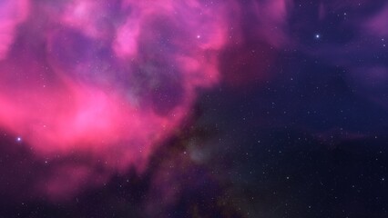 bright nebula, nebula in space, majestic red-purple nebula, beautiful space background 3D render

