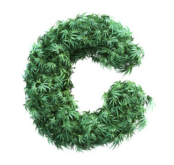3D rendering of cannabis alphabet 