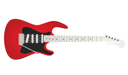 Obraz premium Red electric guitar. vector illustration