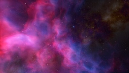 Naklejka premium Deep space nebula with stars. Bright and vibrant Multicolor Starfield Infinite space outer space background with nebulas and stars. Star clusters, nebula outer space background 3d render 