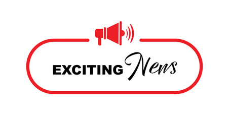 exciting news sign on white background	