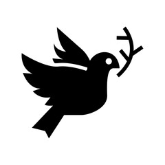 dove icon or logo isolated sign symbol vector illustration - high quality black style vector icons
