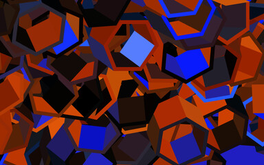 Dark Blue, Yellow vector layout with hexagonal shapes.