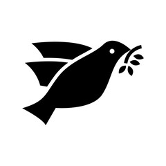 dove icon or logo isolated sign symbol vector illustration - high quality black style vector icons

