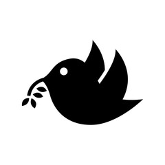 dove icon or logo isolated sign symbol vector illustration - high quality black style vector icons
