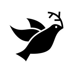 dove icon or logo isolated sign symbol vector illustration - high quality black style vector icons

