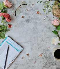 vintage photo planner with flowers