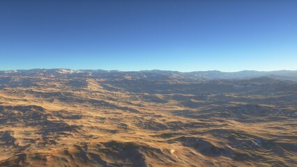 landscape on planet Mars, scenic desert scene on the red planet
