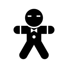 gingerbread man icon or logo isolated sign symbol vector illustration - high quality black style vector icons
