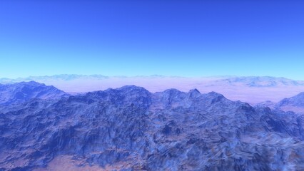 landscape on planet Mars, scenic desert scene on the red planet
