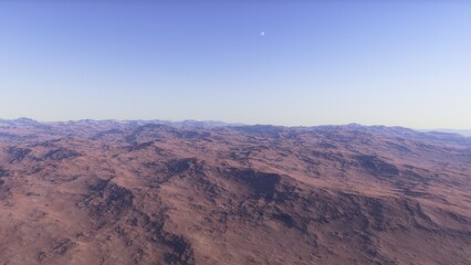 Fototapeta premium landscape on planet Mars, scenic desert scene on the red planet 