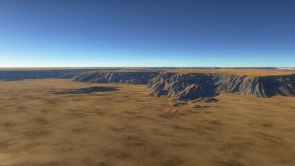 landscape on planet Mars, scenic desert scene on the red planet
