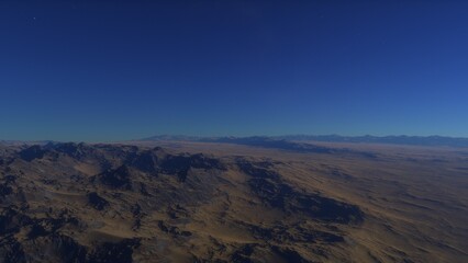 landscape on planet Mars, scenic desert scene on the red planet
