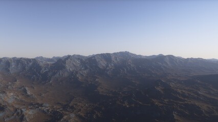 landscape on planet Mars, scenic desert scene on the red planet

