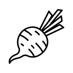 Beet icon. Beets beetroot vegetable or radish. Pictogram isolated on a white background.