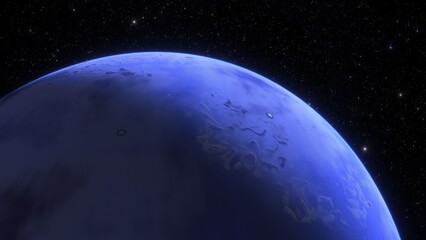 super-earth planet, realistic exoplanet, planet suitable for colonization, earth-like planet in far space, planets background 3d render
